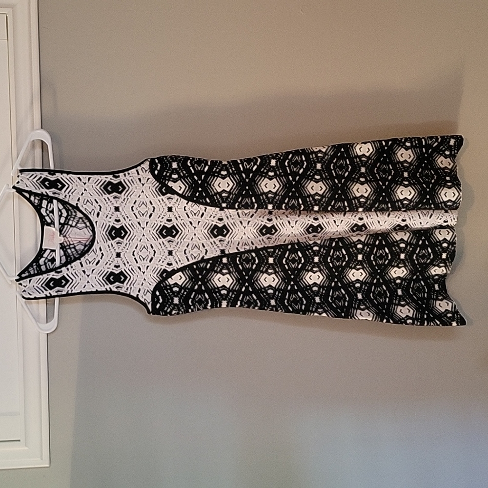 NWT Fit & Flare Stretchy Black and White Dress